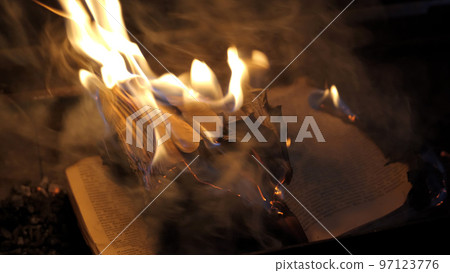 An open book is on fire An open book is on fire 97123776