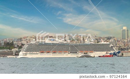 Regal Princess, Huge cruise ship docked at Galataport, Bosphorus ditrict, Karakoy, Istanbul, Turkey 97124164
