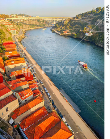 Porto old rooftops Henrique bridge Porto old rooftops Henrique bridge 97125936