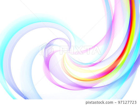 Colorful light waves and white background 97127723