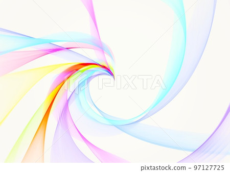 Colorful light waves and white background 97127725