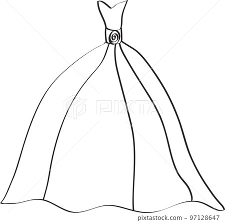 Fashion dress. Hand drawn vector sketch. 97128647