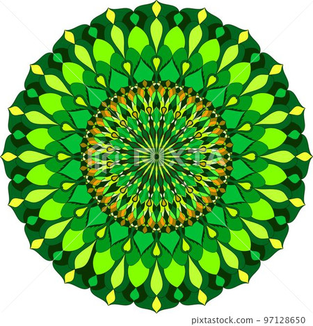 Decorative round lace ornate mandala. Bright pattern for print, scrapbook, cards, web design. Abstract colorful background. Decorative round lace ornate mandala. Bright pattern for print, scrapbook, cards, web design. Abstract colorful background. 97128650
