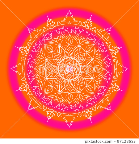 Decorative round lace ornate mandala. Bright pattern for print, scrapbook, cards, web design. Abstract colorful background. Decorative round lace ornate mandala. Bright pattern for print, scrapbook, cards, web design. Abstract colorful background. 97128652