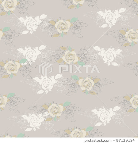Floral elements seamless soft vintage pattern. Decorative romantic design. Endless texture for wrapping paper, textile, clothing, web, wallpaper. Floral elements seamless soft vintage pattern. Decorative romantic design. Endless texture for wrapping paper, textile, clothing, web, wallpaper. 97129154