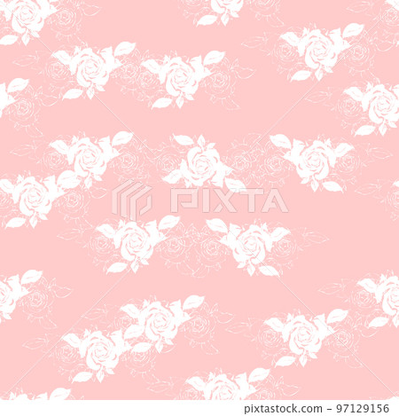 Floral elements seamless pattern. Decorative romantic design. Endless texture for wrapping paper, textile, clothing, web, wallpaper. Floral elements seamless pattern. Decorative romantic design. Endless texture for wrapping paper, textile, clothing, web, wallpaper. 97129156