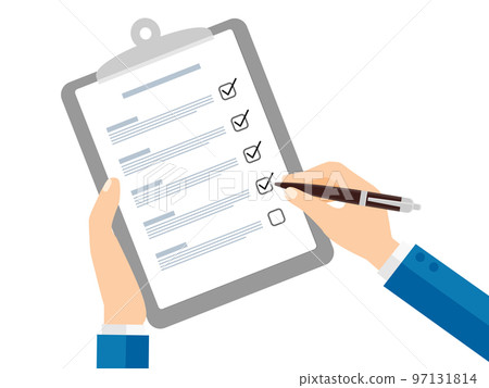 Hands and documents in a suit 97131814