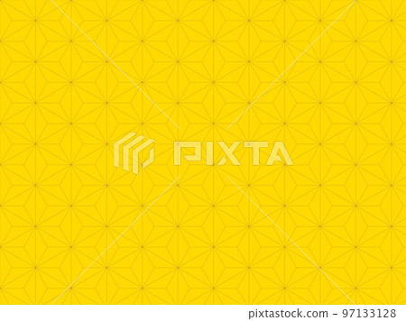 Japanese pattern background material: hemp leaf pattern (dandelion color) 97133128