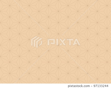 Japanese pattern background material: hemp leaf pattern (amber) 97133244