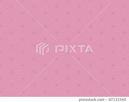 Japanese pattern background material: hemp leaf pattern (pink flower color) 97133348