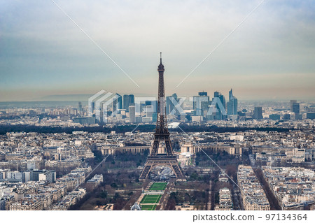 Eiffel Tower seen from Paris Montparnasse Tower 97134364