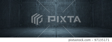 Grunge abstract room with urban metallic background. 3d rendering 97135171
