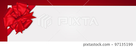 Gift card note with ribbon on isolated background 97135199