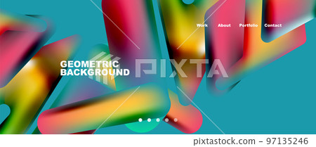 Colorful geometric background landing page. Vector illustration for wallpaper, banner, background, leaflet, catalog, cover, flyer Colorful geometric background landing page. Vector illustration for wallpaper, banner, background, leaflet, catalog, cover, flyer 97135246