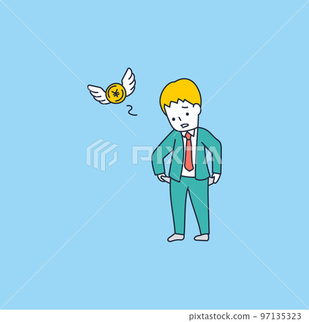 Illustration material of office worker who has no money 97135323