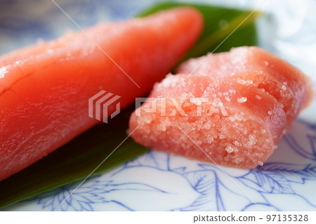 Cod roe Sliced cod roe on a plate Cod roe Sliced cod roe on a plate 97135328