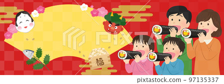 Fun Setsubun banner material (3: 1) _ no text 97135337