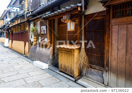 Old wooden district of Gion in Kyoto Japan Old wooden district of Gion in Kyoto Japan 97136022