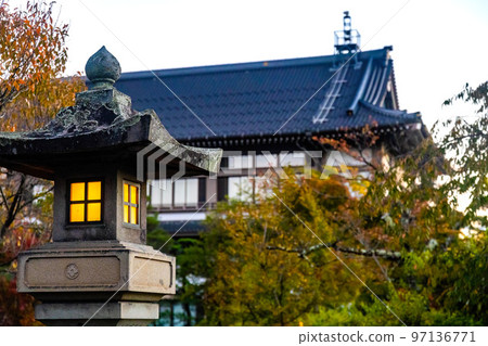 Beautiful japanese toro lantern at Zenkoji Temple Beautiful japanese toro lantern at Zenkoji Temple 97136771