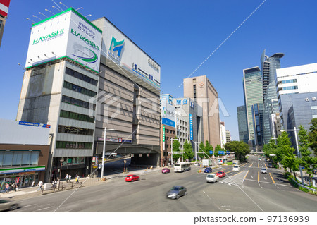 名古屋市中村區名站城市風景名站Yotsushima-cho Hiroi-cho交叉口 名古屋市中村區名站城市風景名站Yotsushima-cho Hiroi-cho交叉口 97136939