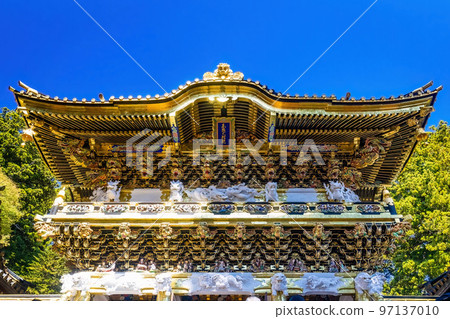Golden Yomeimon Gate at Toshogu Shrine in Nikko Japan Golden Yomeimon Gate at Toshogu Shrine in Nikko Japan 97137010
