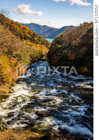Scenic view of ryuzu waterfall at Nikko National Park 97137052