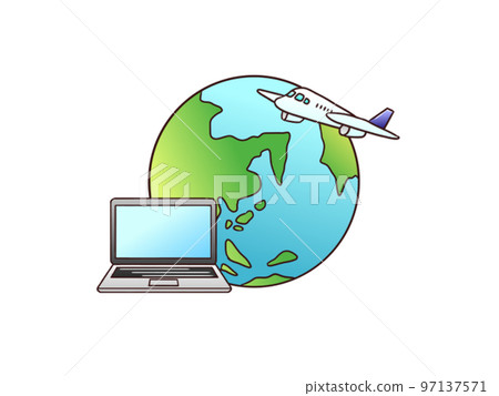 由互聯網和飛機連接的全球社會 97137571