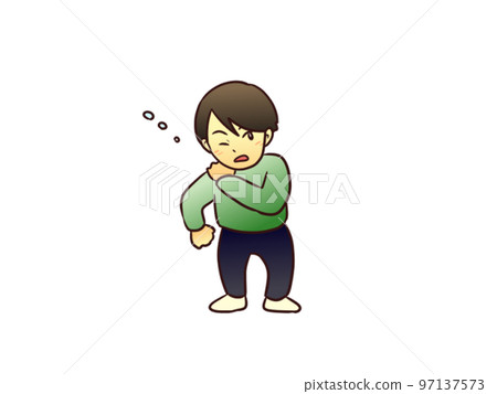 站立男性全身肩膀僵硬 97137573