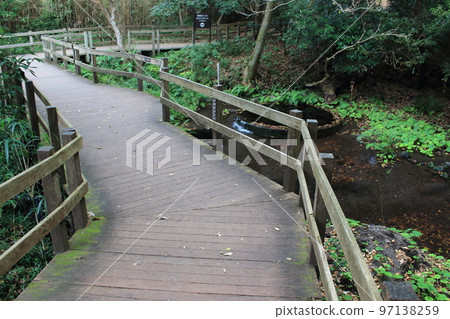 Wooden eight bridges in Kakitagawa Park 97138259