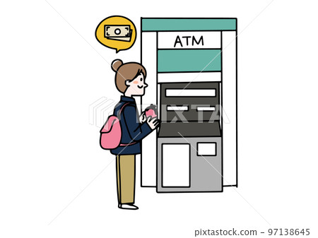 試圖在 ATM 取款的女人 97138645
