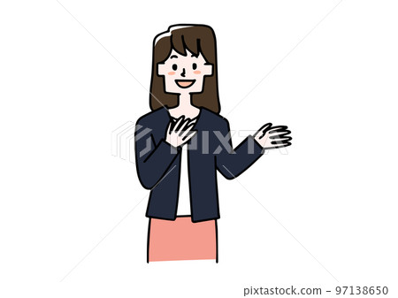 Office casual woman to explain 97138650