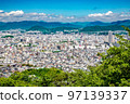This is a distant view of the western part of Hiroshima. You can see hitoto Hiroshima The Tower, Eba, Yoshijima, Kannon-cho, and Saeki Ward 97139337