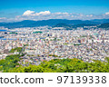 A view of the coastal area in the western part of Hiroshima City. You can see Ebasarayama Park and Ebasarayama Park. You can see as far as Saeki Ward. Hiroshima 97139338