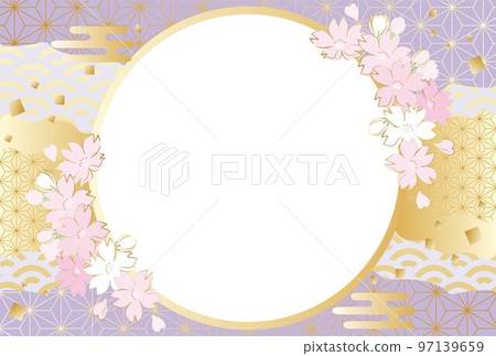 Sakura Japanese style frame illustration material Sakura Japanese style frame illustration material 97139659