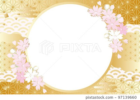 Sakura Japanese style frame illustration material Sakura Japanese style frame illustration material 97139660