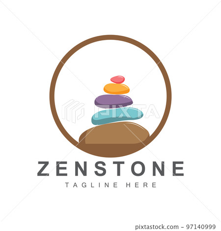 Balance Stone Logo Design, Vector Therapy Stone, Massage Stone, Hot Stone And Zenstone, Product Brand Illustration 97140999
