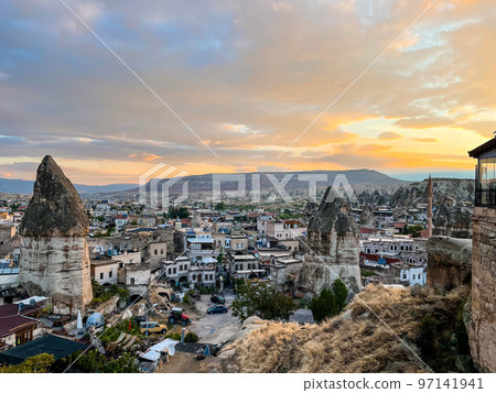 Cappadocia underground city inside the rocks, the old city of stone pillars. Cappadocia underground city inside the rocks, the old city of stone pillars. 97141941