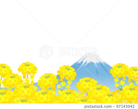 油菜田和富士山的框架 97143042