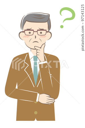 A senior man in a suit who is worried 97143125