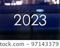 [Background material] Night view and letters of 2023 97143379