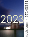 [Background material] Night view and letters of 2023 97143381