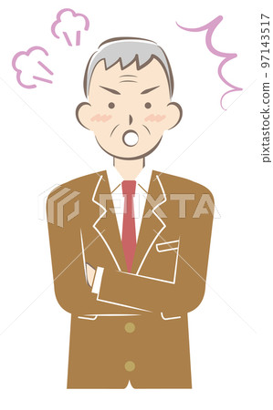 Senior man in angry suit Senior man in angry suit 97143517