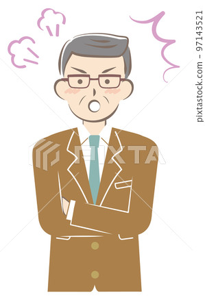 Senior man in angry suit Senior man in angry suit 97143521