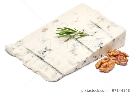 famous traditional italian Gorgonzola blue cheese isolated on white background famous traditional italian Gorgonzola blue cheese isolated on white background 97144148
