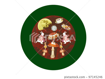 Alice's Mysterious Tea Party Round Can Package Design 97145246