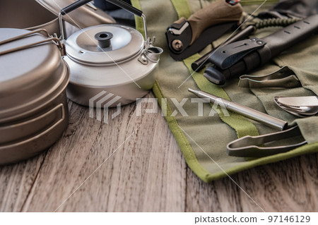 Outdoor mountain climbing camping equipment wood grain background material Outdoor mountain climbing camping equipment wood grain background material 97146129