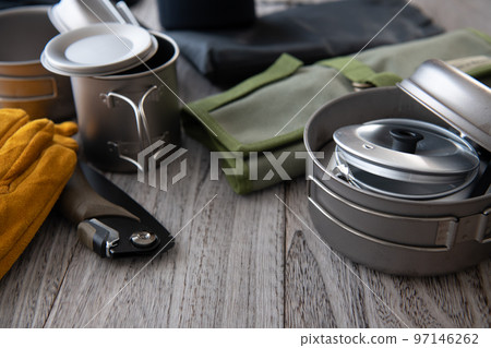 Outdoor camping equipment close-up wood grain background material Outdoor camping equipment close-up wood grain background material 97146262