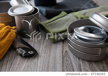 Outdoor camping equipment close-up wood grain background material Outdoor camping equipment close-up wood grain background material 97146263