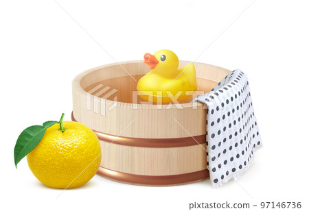 Yuzu hot water duck illustration real Yuzu hot water duck illustration real 97146736