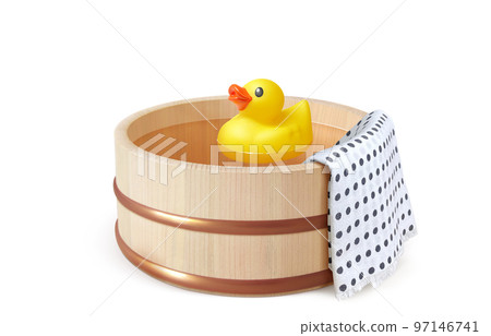 Bath tub duck illustration realistic 97146741